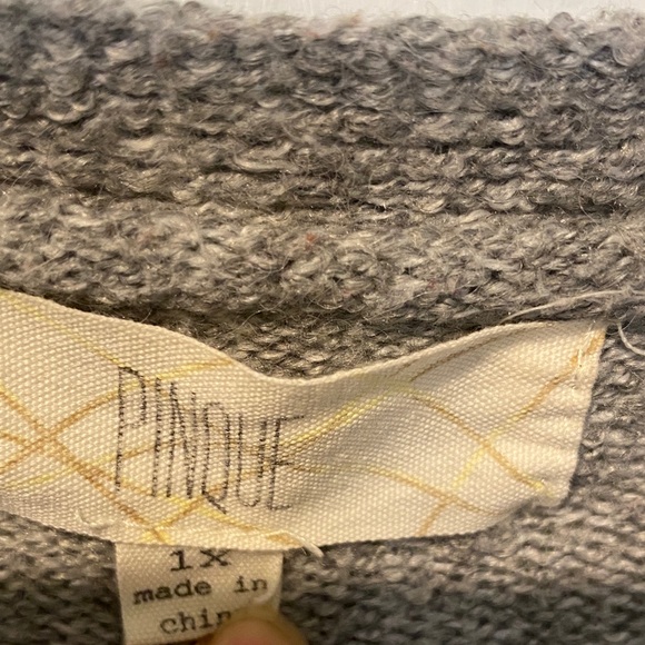 Striped PINQUE Gray, Pink, and Brown Women's Sweater - Picture 2 of 4